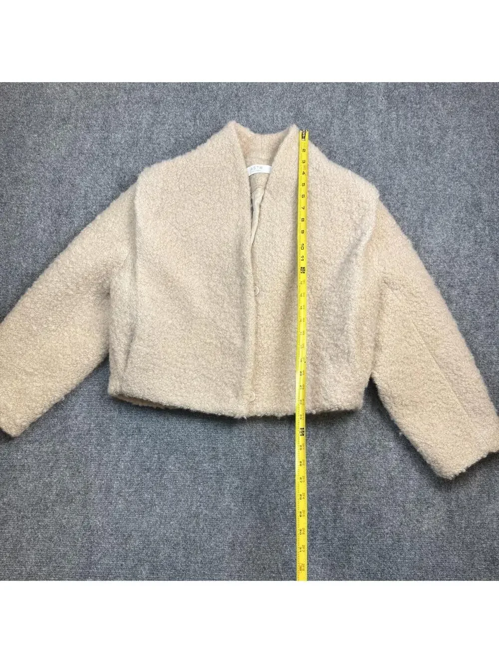 ASTR The Label cream cropped teddy jacket in size S